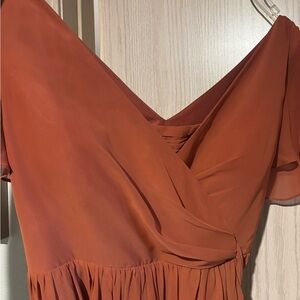 Revelry Asymmetrical Rust Dress